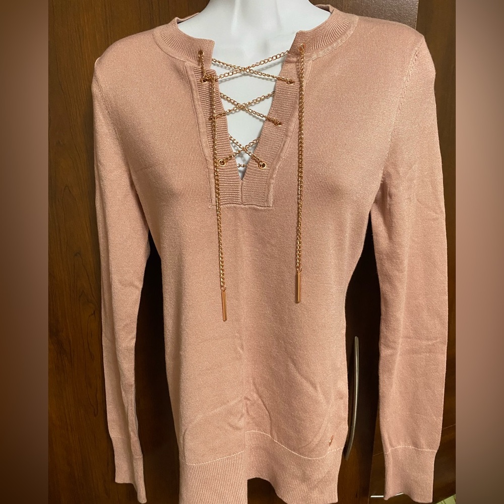 Guess Los Angeles - Size S pink with rose gold chain link